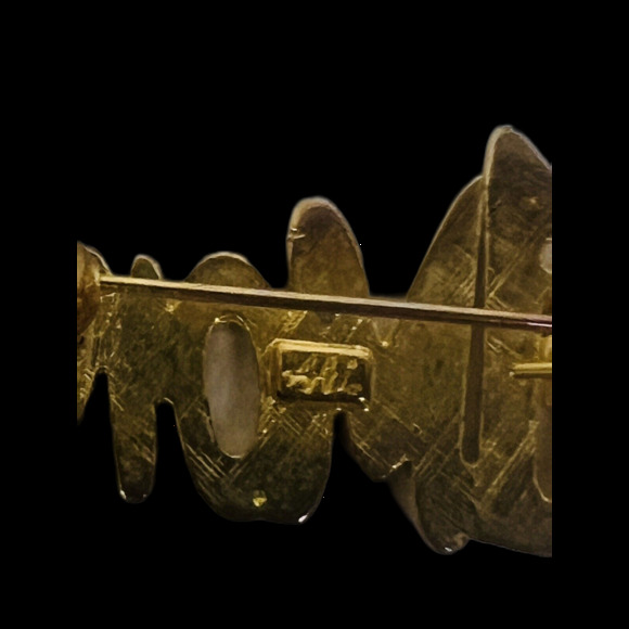 #1 MOM Gold Tone Vintage Brooch Pin 2" Mother Love Number ONE Mom Gift - Picture 5 of 7